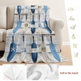 thumbnail image 5 of Blue Nautical Blanket Soft Cozy Warm Throw Blanket for Couch, Plush Fuzzy Flannel Fleece Blankets for Sofa, Watercolor Vintage Summer Beach Bed Blankets Lightweight Gifts for Women, 50"x80", 5 of 9