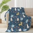 thumbnail image 2 of Cute Bunny and Deer Blanket Funny Rabbit and Flower Lightweight Throw Blanket for Women Men Soft Cozy Fleece Bed Couch Living Room Blanket for Kids Girls Boys\u2014All Season Medium 60"x50"（Twin） Teen, 2 of 6