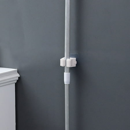 

Clearance! Meiiso Mop Hook Wall Mount Buckle Punch-Free Sweep Clip White Household Hooks Tools 5 Piece Household Self Adhesive Holder Set Wall Mounted Mop and Grip Holder for Orderly Storage