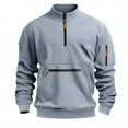thumbnail image 4 of Dagegui Mens 1/4 Zip Up Pullover Top Mock Neck Long Sleeve Sweatshirt Fleece Winter Athletic Shirts with Pocket Gray S, 4 of 4