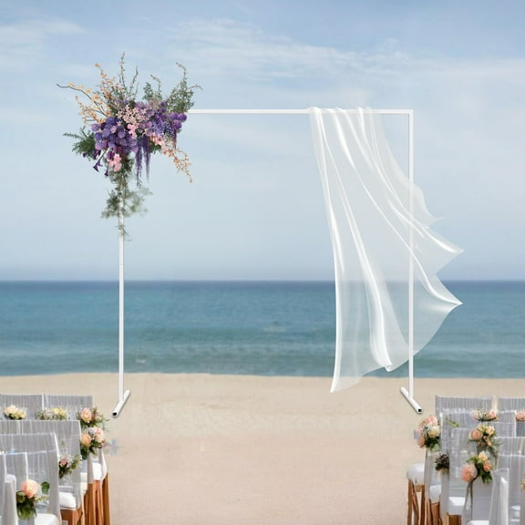 Peakora Arch Backdrop Stand White 6.6*6.6 Ft Square Arch Stand DIY Decoration for Weddings Anniversaries Birthday Parties