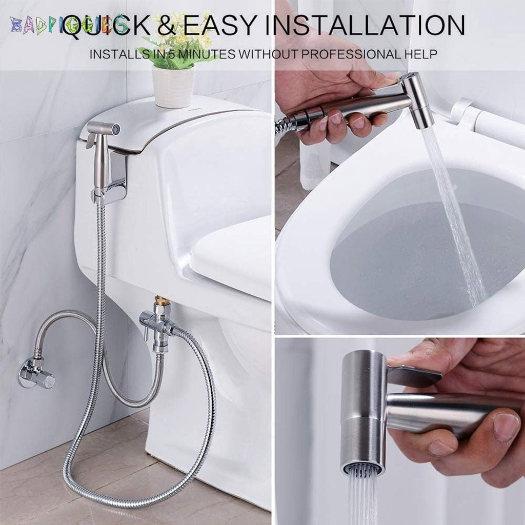 Bad Piggies Stainless Steel Hand Held Toilet Bidet Sprayer Shower Sprayer for Bathroom Self Cleaning