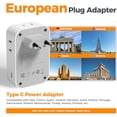 thumbnail image 5 of TESSAN 28W US to Europe Travel Plug Adapter, Type C Power Adaptor with 4 Outlets 5 USB Ports (3 USB C) for USA to EU Italy Spain France Germany, 5 of 6
