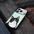thumbnail image 4 of WIRESTER Shockproof Soft Rubber Cover Case for Apple iPhone 17 Pro 6.3" 2025, Black White Tuxedo Cat On Aero Blue Background, 4 of 5