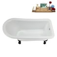 thumbnail image 2 of 58" Streamline N4860BL-WH Soaking Clawfoot Tub and Tray With External Drain in Glossy White and Matte Black Clawfeet, 2 of 12