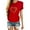 Rouge, variante sur Daeful T-Shirt pour Femmes à Imprimé Cœur Hauts Été Saint-Valentin T-Shirt Décontracté Rouge m