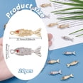 1Set 20Pcs 2 Colors Brass Pendants Fish Mixed Color 22.5x9x5.5mm Hole ...