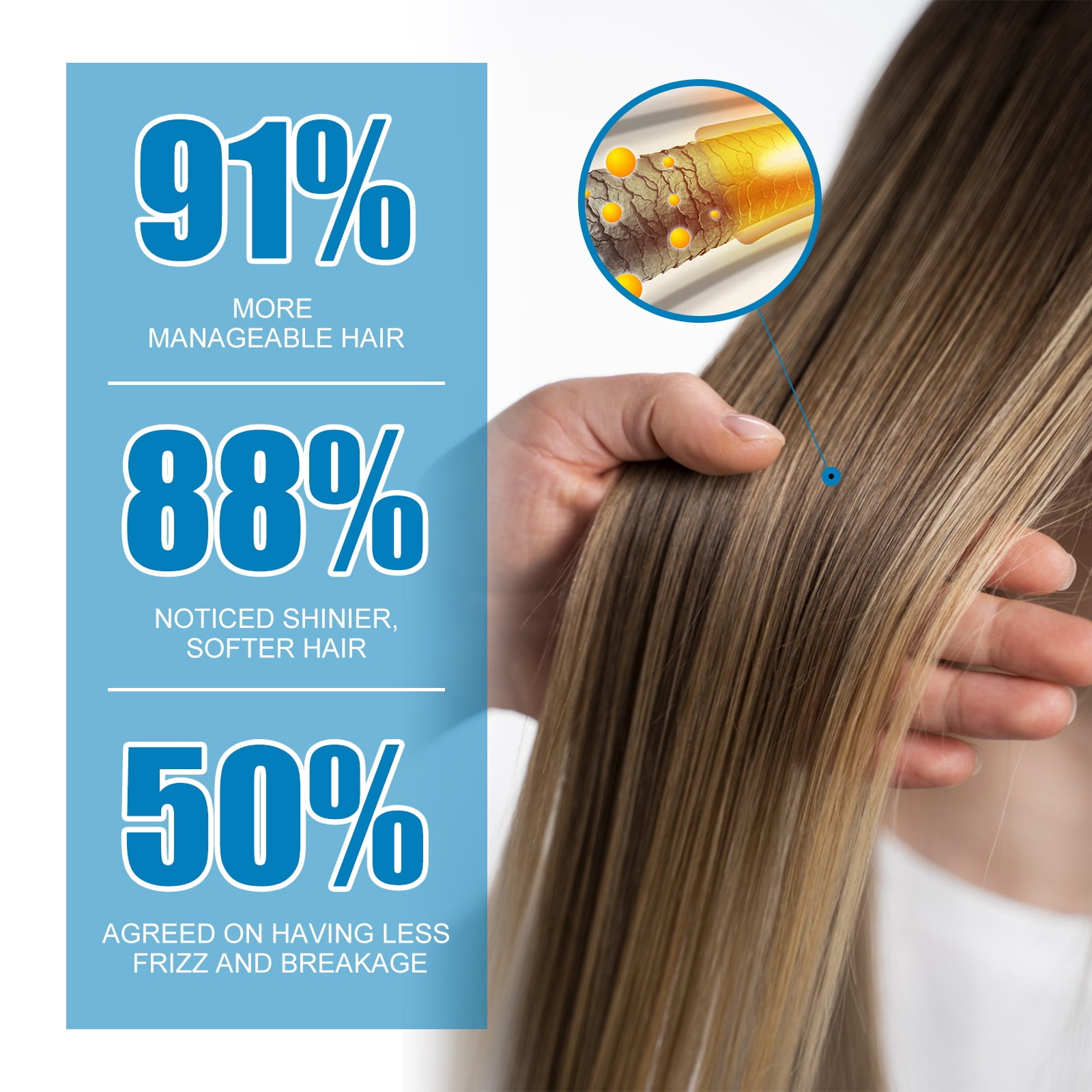 Alvantor Hair Oil Capsules Keratin Argan Oil Repair Dry Damaged Frizzy Hair Smooth Shine Hydrating Lightweight, 30pcs