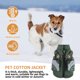 thumbnail image 5 of 1 Uds. Abrigo acolchado de algodón de invierno para perro verde chaqueta con cremallera en la espalda y el pecho con reflectante, 5 of 5