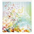 thumbnail image 2 of Ambesonne Music Note Shower Curtain, Shattered Elements, 69"Wx84"L, Multicolor, 2 of 4