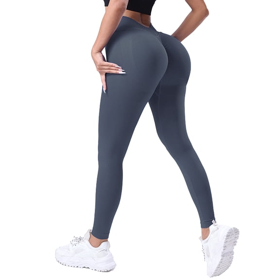 Sevpuikl Women's Solid Color High Waist Tummy Control Yoga Leggings Seamless Butt Lifting Pants for Gym Pilates(Navy blue,S)