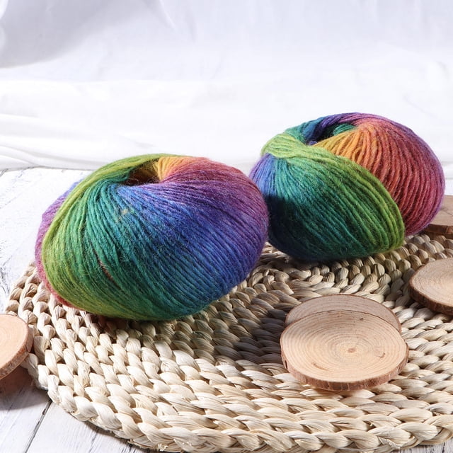OUNONA 2Ud Lana Para Tejer De Colores Variados Resistente Para Proyectos De Creativa