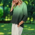 thumbnail image 6 of Loose Sweatshirts for Women 3/4 Length Sleeve Round Neck Print Tunic Tops Pullover Lightweight Baggy Casual Blouse (XL, Army Green-A), 6 of 6