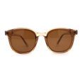 thumbnail image 2 of Stylish Inset Lens Horn Rim Retro Plastic Sunglasses Beige Brown, 2 of 4