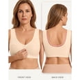 thumbnail image 5 of Minimizer Bras for Women JIANLAI Wireless Bra Full Coverage Lace Tshirt Everyday Bra Beige, 5 of 6