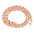 thumbnail image 5 of Nuragold 10k Real Rose Gold 6mm Rope Chain Diamond Cut Necklace (18"-30") Italian Jewelry for Men, 5 of 9
