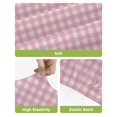 thumbnail image 4 of Pink Bar Stool Covers Set of 6, Grid Checkered Plaid Gingham Lattice Trellis Stretch Washable Bar Chair Covers with Backs, Removable Pub Counter Height Chair Cover for Kitchen Dining Room Cafe, 4 of 7