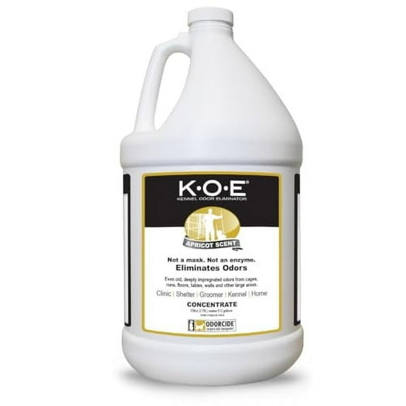 Thornell Odor Eliminator 128oz Concentrate – K.O.E. Apricot Odor Eliminator for Strong Odor for Cages, Runs & More – Pet Odor Eliminator for Home & Kennel w/Safe, Non-Enzymatic Formula