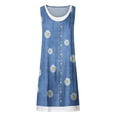 thumbnail image 4 of SMihono Robe d'Été pour Femmes Grande Taille Mode Femmes Décontractée Aguichant à Col Rond à Imprimé Floral Fausse Robe Deux Pièces Sans Manches, 4 of 4