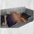 thumbnail image 6 of Nautical Soft Flannel Fleece Blanket, Sunrise Horizon on the Sea with Sailing Logistic Cargo Ship Nautical Destination, Cozy Plush for Indoor and Outdoor Use, 70" x 90", Blue Orange, by Ambesonne, 6 of 6