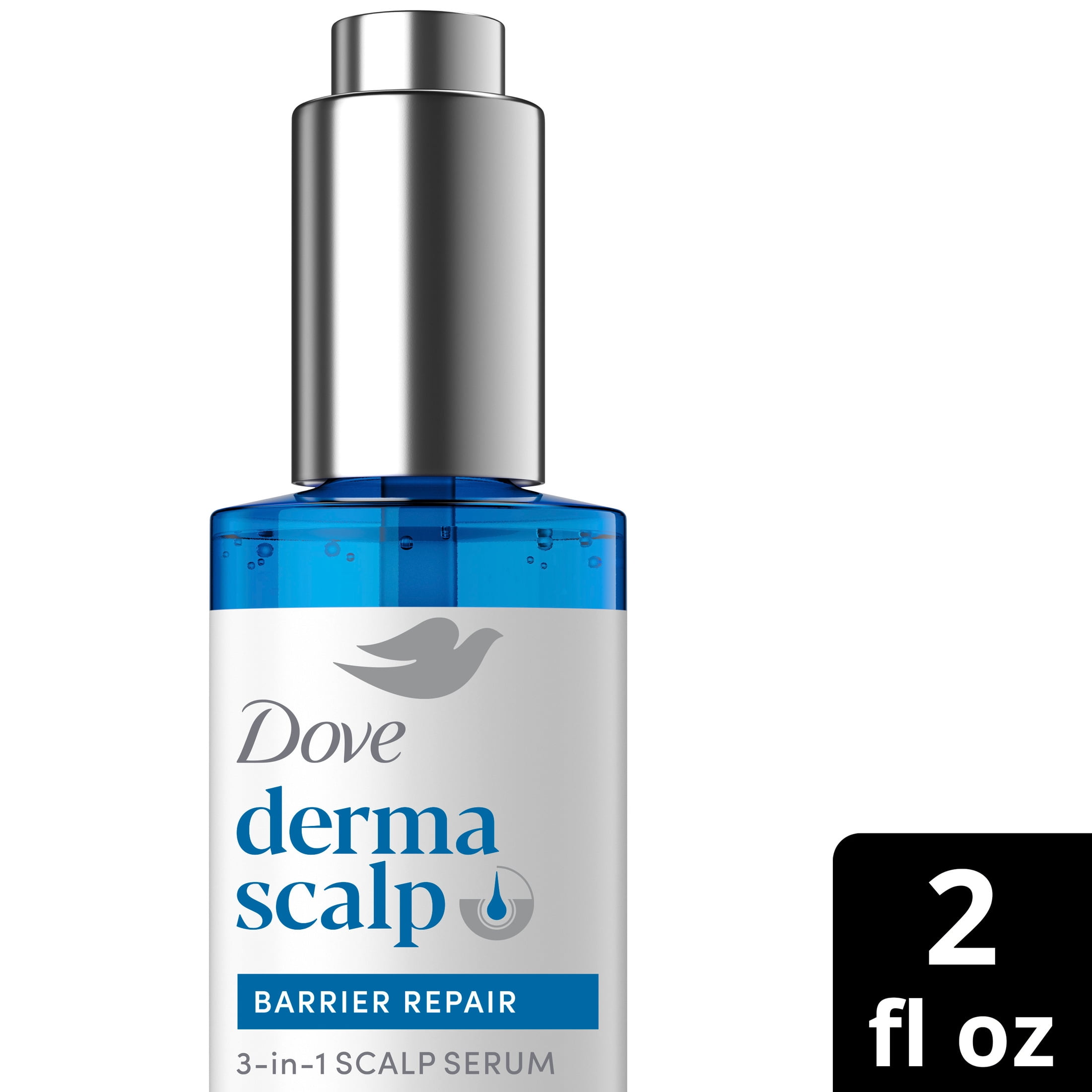 Dove Derma Scalp Dandruff Relief 3-in-1 Barrier Repair Serum with Prebiotic Glycerin, Niacinamide and Vitamin E for Dandruff-Prone, Flaky, Dry Scalp, 2 fl oz 1 Count