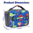 thumbnail image 4 of GYEUKHAM Kids Insulated Lunch Bag,Durable School Lunch Box with Shoulder Strap & Bottle Holder,Water-Resistant Thermal Cooler Tote for Boys & Girls,Dinosaur, 4 of 8