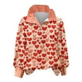 thumbnail image 4 of Women's Valentine Heart Shirt Button Up Long Sleeve Dressy Lapel Collared Blouses Cute Casual Outfits, 4 of 4