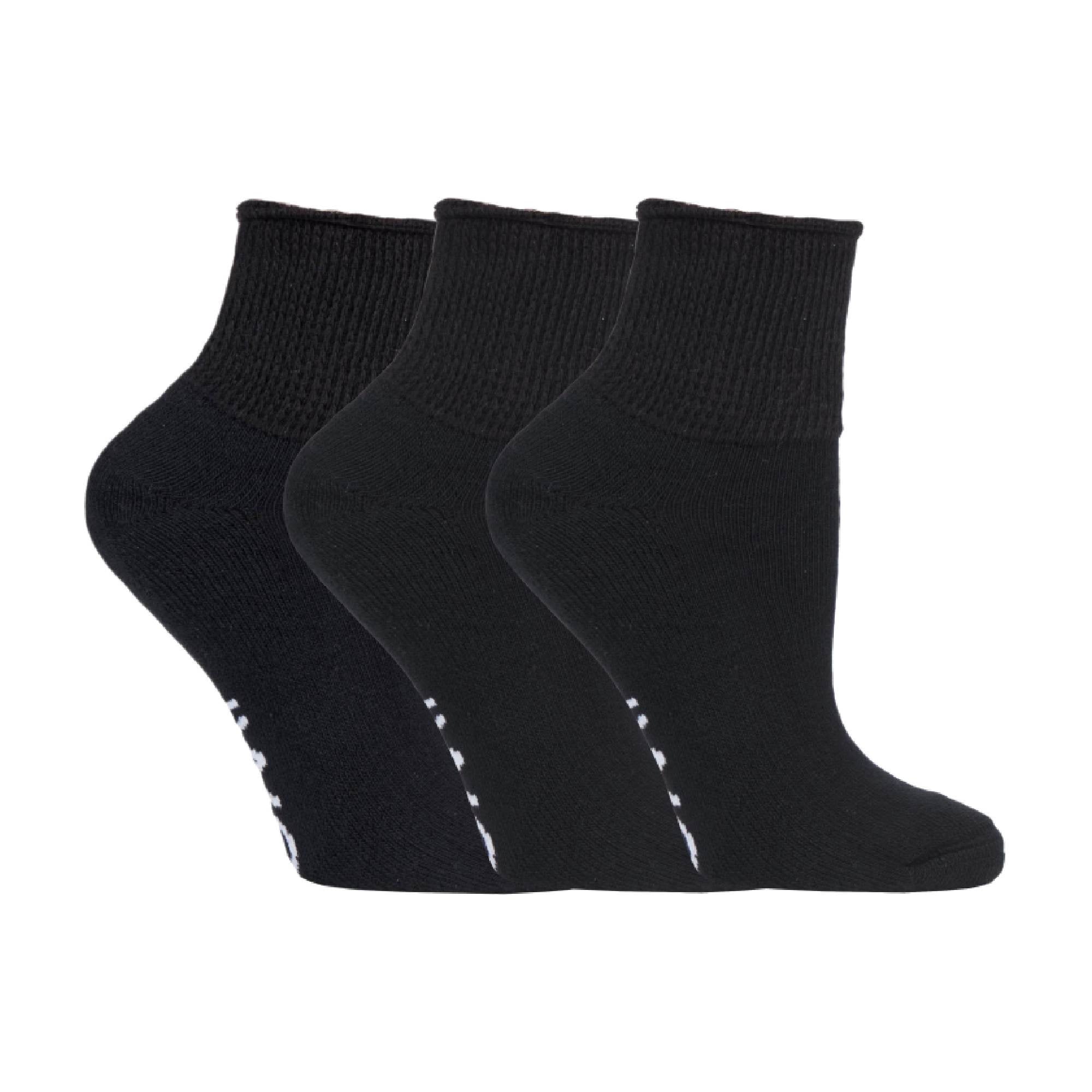IOMI 3 Pairs Cotton Cushioned Diabetic Socks for Swollen Feet and