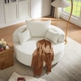 thumbnail image 4 of Harper & Bright Designs Modern 360° Swivel Barrel Accent Chair with Removable Pillows, Comfort Swivel Sofa Chair with Ergonomic Back Suppor, Round Lounge Chair for Living Room Bedroom Office, Beige, 4 of 20
