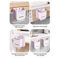 thumbnail image 4 of Gumesh Collapsible Hanging Trash Can, Foldable Kitchen Garbage Can,Plastic Food Waste Bin for Cabinet Door, Waste Basket for Rv Camping Bathroom Bedroom(Purple), 4 of 6