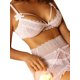 thumbnail image 4 of VISgogo Conjunto de lencería de encaje de malla transparente para mujer, sujetador recortado con escote en V profundo de corte bajo con dobladillo des de tul, ropa interior sexy de 2 piezas VISgogo moda, 4 of 5