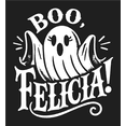 thumbnail image 2 of Boo Ghost Felicia Adult Black Crew Neck Short Sleeve Tee-Medium, 2 of 4