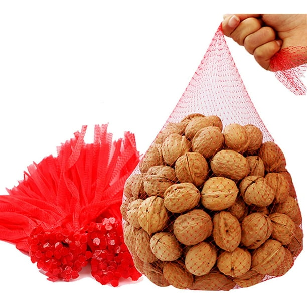 100 Pcs Plastic Mesh Produce Bags, 24 Inch Seafood Boil Bags for