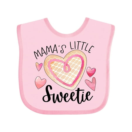 

Inktastic Mama s Little Sweetie with Pink Heart Cookie Gift Baby Boy or Baby Girl Bib