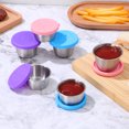 thumbnail image 2 of Miangastore 6Pcs Salad Dressing Containers Small Stainless Steel Condiment Cups with Silicone Lids for Lunch, 2 of 8