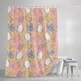 thumbnail image 4 of Easter Bunny Shower Curtain Set, Waterproof Shower Curtains for Bathroom, Colorful Eggs Spring Leaves Daisy Yellow Pink Plaid Washable Fabric Bath Curtain for Bathtub with Hooks 48x72 Inches, 4 of 9