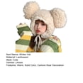 thumbnail image 7 of dianhelloya Warm hat LadyWinter Hat Unisex Cartoon Thicken Bear Head Shape Solid Color Windproof Photo Props Bear Ears Women Men Beanie Women Headwear Beige, 7 of 7