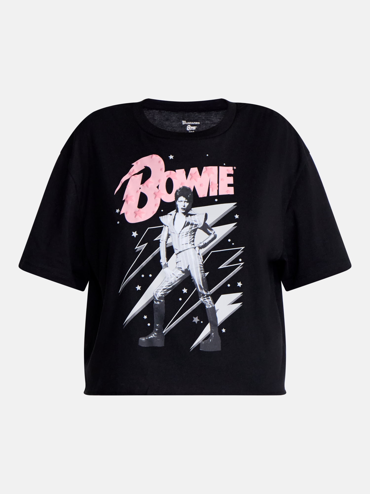 No Boundaries David Bowie Graphic Boyfriend Tee, Women’s XXS-XXL