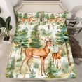 thumbnail image 2 of Homewish Woodland Animal Deer Full Size Sheets,Rustic Farmhouse Cabin Bed Sheets,Green Plant Sheet Sets For Boys Girls,Breathable Home Decor,4pcs, 2 of 7