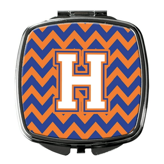 Letter H Chevron Blue and Orange 3 Compact Mirror CJ1060-HSCM