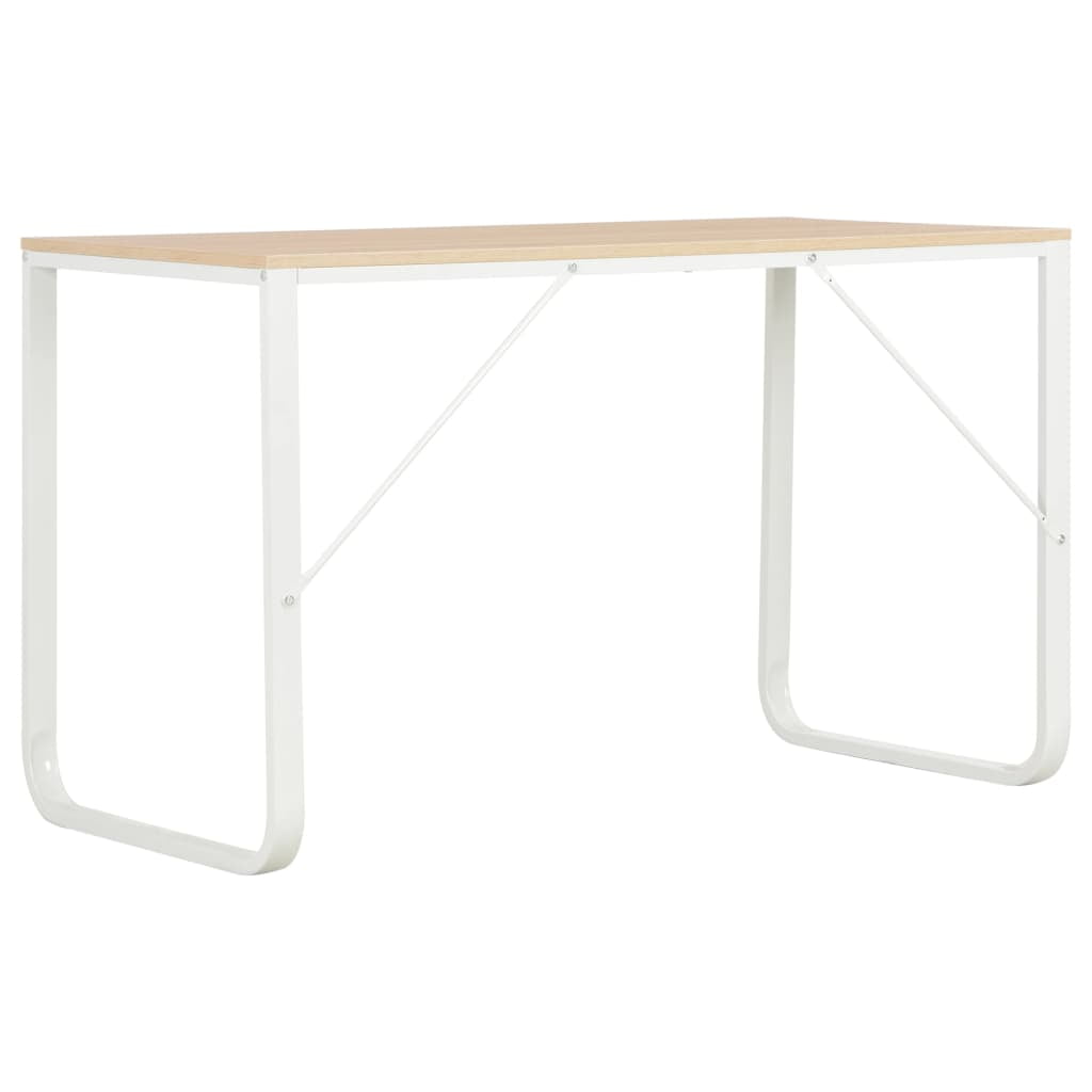 Kepooman Modern Rectangle PC Laptop Study Table for Home Office, 47.2" x 23.6" x 28.7", White & Oak Kepooman Modern Rectangle PC Laptop Study Table for Home Office, 47.2" x 23.6" x 28.7", White & Oak