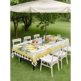 thumbnail image 4 of Outdoor Tablecloth with Umbrella Hole for Patio/Picnic/Party/Camping, Yellow Lemon Waterproof Table Cloth Rectangle Table Cover Washable, Summer Botanical Black White Plaid Pastoral (52"x 70"), 4 of 8