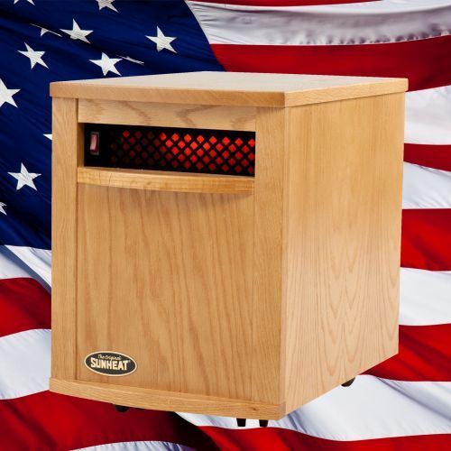 Original SUNHEAT Amish Hand Crafted Infrared Heater Nebraska Oak