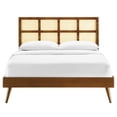 thumbnail image 5 of Modway Sidney Cane Rattan and Wood Full Platform Bed with Splayed Legs in Walnut, 5 of 9
