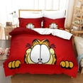 thumbnail image 3 of Houkig Print Duvet Cover Garfield Set With Anime Characters Two Pillow Cases Pattern Bedding Set Single/double Size For Kids Teens Double, 3 of 5