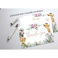 thumbnail image 3 of Yuansail Safari Baby Shower Tarjetas postales de agradecimiento Tarjetas postales de agradecimiento floral de animales de la selva 25 tarjetas - (bb002-ganxie), 3 of 5