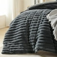 thumbnail image 6 of SPRINDAY Fluffy Queen Comforter Set 3 Pieces - Dark Gary Fleece Luxury Fuzzy Reversible Bedding Comforter Set, Soft & Warm Comforter All Season with 2 Pillow Cases, 6 of 7