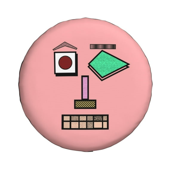 16'' Pink Robot Face Shape Tire Cover, Universal Spare Wheel Covers, Dust-Proof, Water-Proof, Sun-Proof and Corrosion-Proof