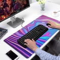 thumbnail image 2 of Bright Pink Blue Lines&nbsp;mouse Padswaterproof,rubber+multispandexwashable Line Theme MousepadDesk Pad for Office Home Game 31.5x15.7inches, 2 of 7