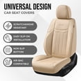 thumbnail image 6 of Coverado Beige Front Car Seat Covers, Designer Premium Leather Automotive Seat Protectors, Airbag Compatible Auto Interior Accessories Universal Fit for Most Cars SUV Pick-up Trucks, 6 of 10